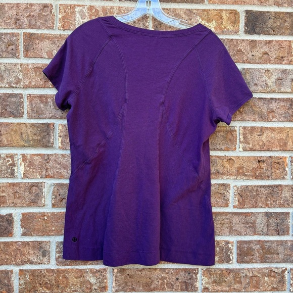 Lululemon Womens Basic T shirt Purple Crew neck pit-18” No size tag stretchable - Picture 4 of 8